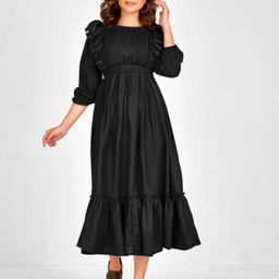 Krunal Raiyani Ruffled Detail Fit & Flare Midi Dress-picture-36