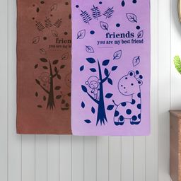 Myntra Elegant Homes Purple & Brown 2 Printed Cotton 300 GSM Bath Towel-image-77