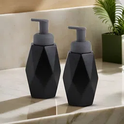 UMAI Black 2 piece Textured Ceramic Soap Dispenser-picture-48