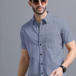 ETHNIC TRENDZ Men Checked Half Sleeve Casual Shirt-image-11