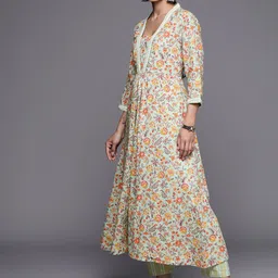 all about you Floral Printed Mirror Work A-Line Kurta With Trousers & Dupatta image 4
