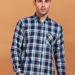 Metronaut Men Classic Tartan Checks Opaque Checked Casual Shirt-image-33
