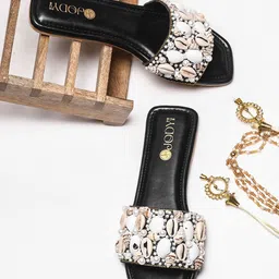 JodyHub Women Embellished Open Toe Flats-20