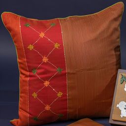 craftroots 4Pcs Red & Beige Cushion Covers and Fram Gift Hamper-2