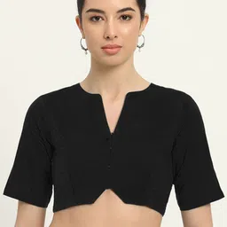 Thevasa Women Black Allure Affair Blouse-51