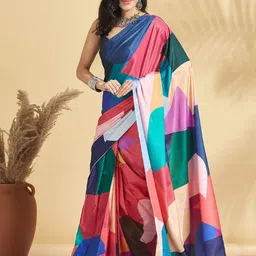 RACHNA Colourblocked Block Print Saree-picture-56
