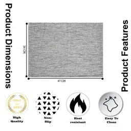 PRAKARTIK 4-Pcs White Rectangular Dining Table Mats image 5