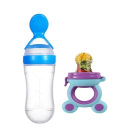Kritiu Kids Set Of 2 Baby Spoon Feeder & Nibbler - Blue-18