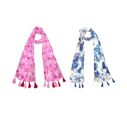 StoleVilla Women's Printed Designer Chiffon Stoles and Scarf (Multicolor) - Pack of 6-8