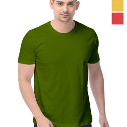 COLOR CAPITAL Pack of 3 Unisex Solid Round Neck Cotton T-Shirts-image-101