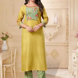 MOJILAA Women Floral Printed Kurta with Trousers-image-72