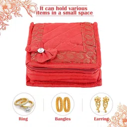 Kuber Industries Red Set of 3 Regular Jewellery Organiser Organisers image 3