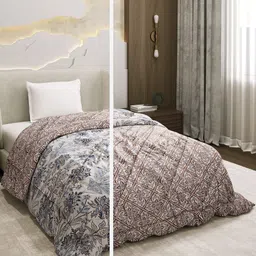 Monte Carlo Brown AC Room 120 GSM Single Bed Comforter-picture-10