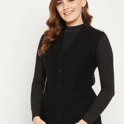 Zigo Women Cable Knit Front-Open Sweater-image-38