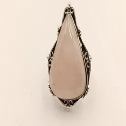 Shrim jewels German Silver Quartz Studded Teardrop Shaped Finger Ring-picture-20