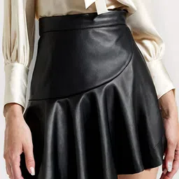 LULU & SKY Gathered or Pleated Flared Slip-On A-Line Mini Skirt-picture-23