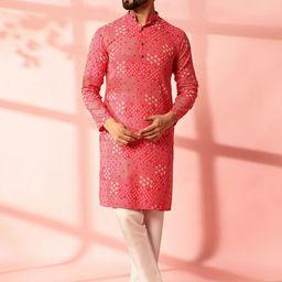 Anouk Men Bandhani Printed Regular Kurta with Pyjamas-7