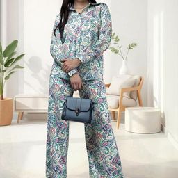 Moda Rapido Women Printed Cotton Blend Co-Ord Set-image-72