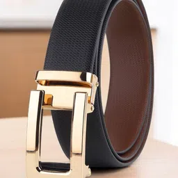 Metronaut Men Textured Leather Reversible Formal Belt-picture-41