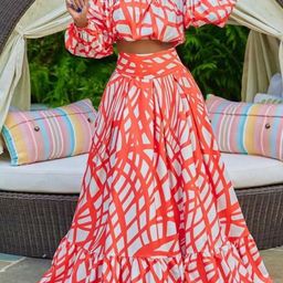 KPOP Women Printed Top with Skirt-image-13
