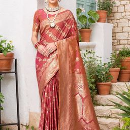 Anouk Rustic Ethnic Motif Woven Design Zari Banarasi Saree-picture-12