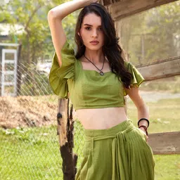 Abhishti Jadesheen Smocked Top-image-86