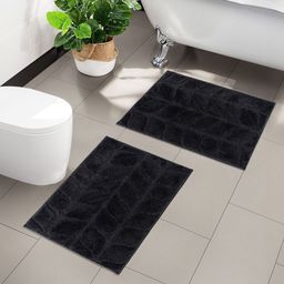 Aura 2Pcs Grey Microfiber Anti-Skid Doormats-20
