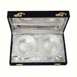 INTERNATIONAL GIFT 6-Pcs Grey & Black Bowl Set With Tray & Spoons-9