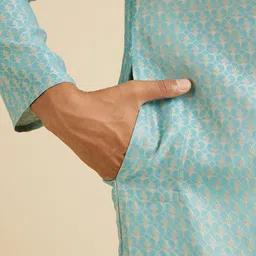 Manyavar Men Regular Thread Work Kurta with Pyjamas image 5
