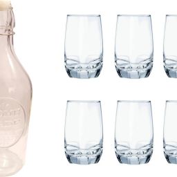 BOTTLE, 6GLASS IOP45 Jug Bottle Glass Set-image-20