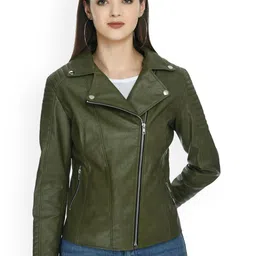 TBOJ Women Leather Lightweight Crop Outdoor Leather Jacket-35