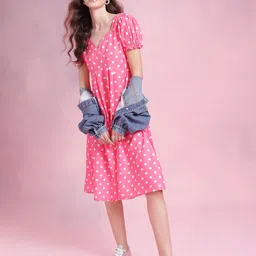 DressBerry Polka Dots Empire Dress-image-10