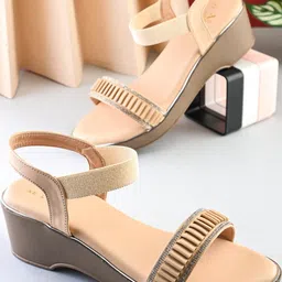 XE Looks Synthetic Leather Cream Heels-image-99