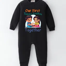 BLUSHES Infants Raksha Bandhan Printed Pure Cotton Romper-image-75