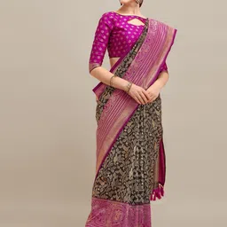 DIVASTRI Woven Design Zari Silk Blend Saree-image-84