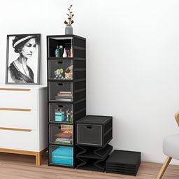 RUBOXA Black Set of 1 Regular Drawer Organiser Organisers-0