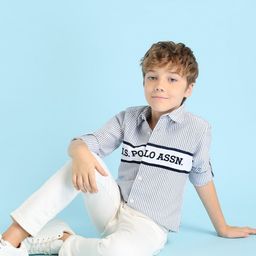U.S. Polo Assn. Kids Boys Classic Opaque Striped Casual Shirt-31