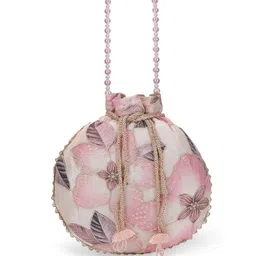 Metro Floral Printed Embellished Bucket Handheld Bag-34