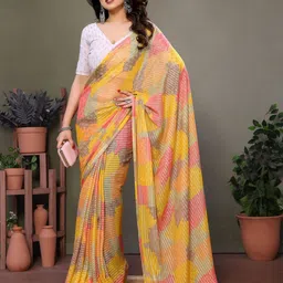 yourwish Abstract Printed Pure Georgette Saree-picture-2