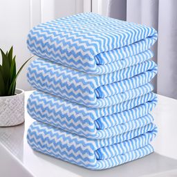 Kuber Industries Blue & White 4 Pieces Printed 280 GSM Ultra Absorbent Soft Hand Towels-image-66