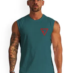 3Colors Round Neck Printed Gym Vest VEST-CCUT-REFLECTION-AF BLUE_M-picture-8