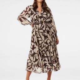 Forever New Printed Pleated Wrap Midi Dress-image-82