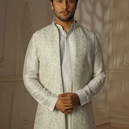 VANSHIK Men Floral Embroidered Regular Thread Work Kurta with Pyjamas-picture-35