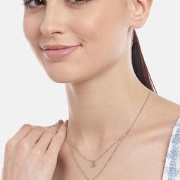 Aadvik Designs Silver-Plated CZ Studded Layered Necklace-image-75