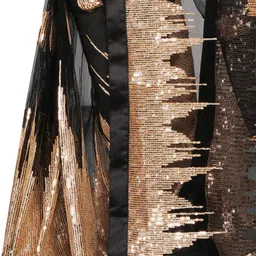 BARKIYA CREATION Embellished Sequined Net Saree image 4