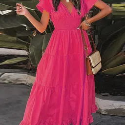 bebe Flutter Sleeve Maxi Dress-picture-19