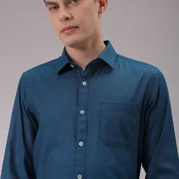 the indian garage co. x luxe Luxe by TIGC Men Cutaway Collar Solid Slim Fit Formal Shirt-picture-17
