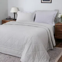MASPAR Summer AC Room Cotton Double Bed Solid Quilt- Quilted Bed Cover-265x228cm-image-73
