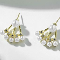 Estailo fashion Artificial Stones Studded And Beaded Contemporary Studs-image-99