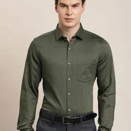 Turtle Classic Self Design Slim Fit Formal Shirt-86